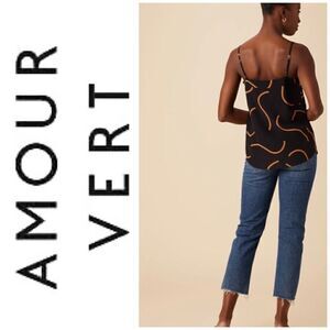 AMOUR VERT - 🎉HPX3🎉 NWOT - L Sz 3X Barlow Washable Silk Cami in Caramel Waves.